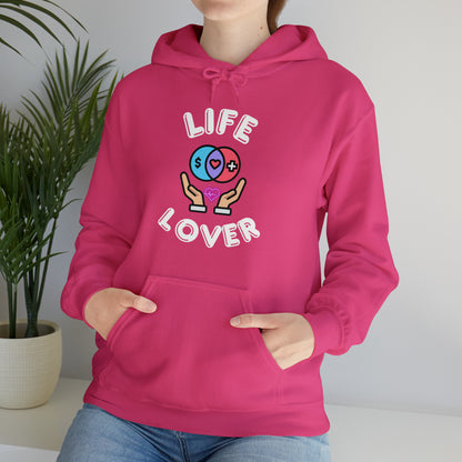 "Casual Life Lover hoodie with vibrant colors and a loving print