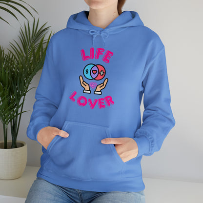 "Chic Life Lover hoodie with uplifting message and graphic