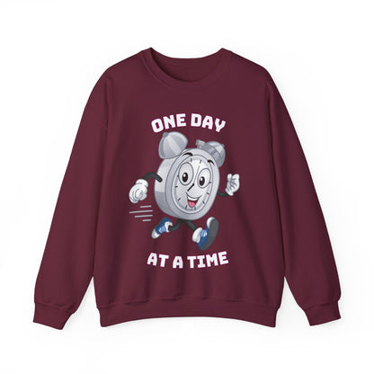 Classic crewneck with One Day At a Time message