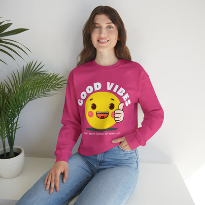 "Comfortable Good Vibes sweatshirt perfect for casual days