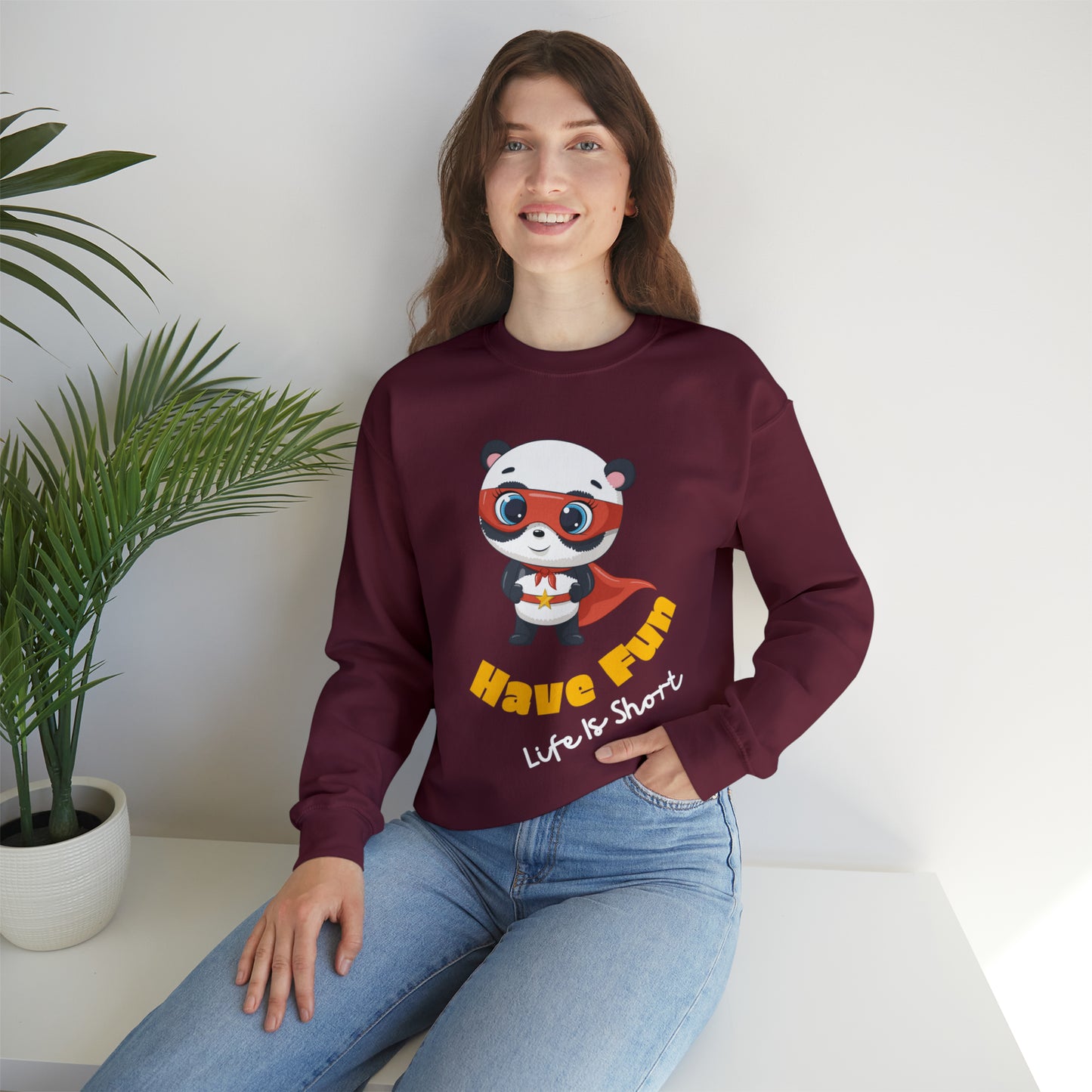"Cozy Have Fun sweatshirt with a positive and playful graphic