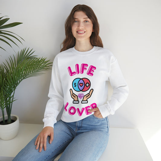 "Cozy Life Lover sweatshirt with a positive graphic design