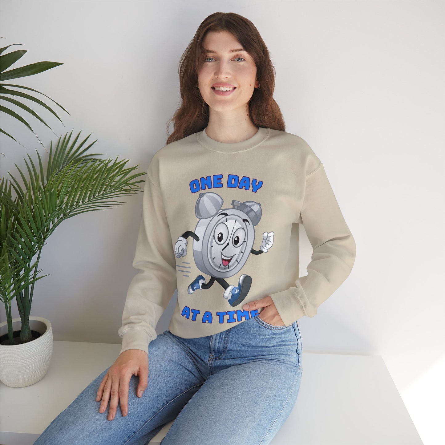 “Cozy butterfly One Day At a Time sweatshirt for daily wear”