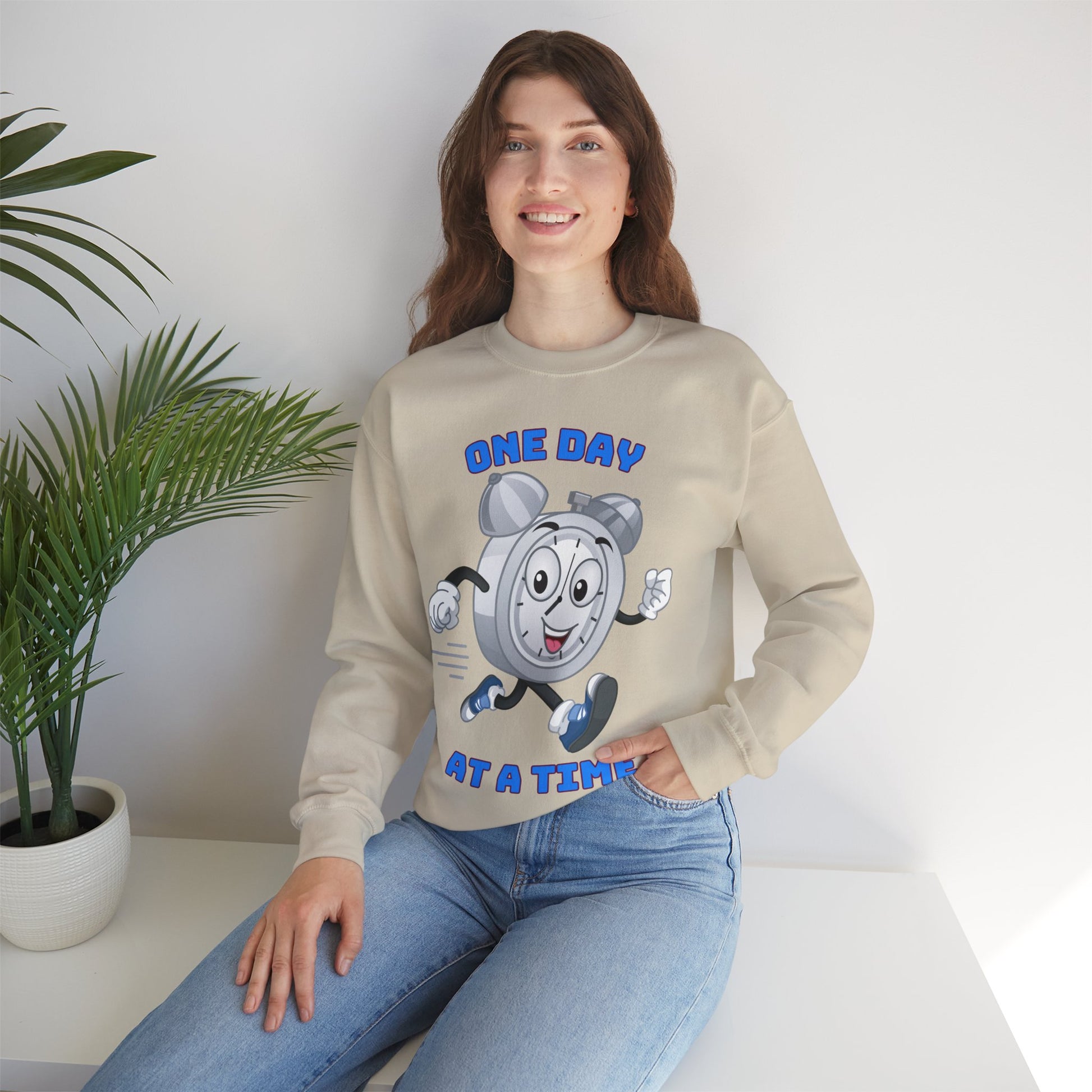 “Cozy butterfly One Day At a Time sweatshirt for daily wear”