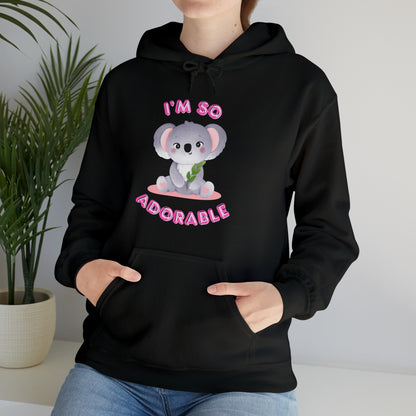 I’m So Adorable hoodie with bold playful typography