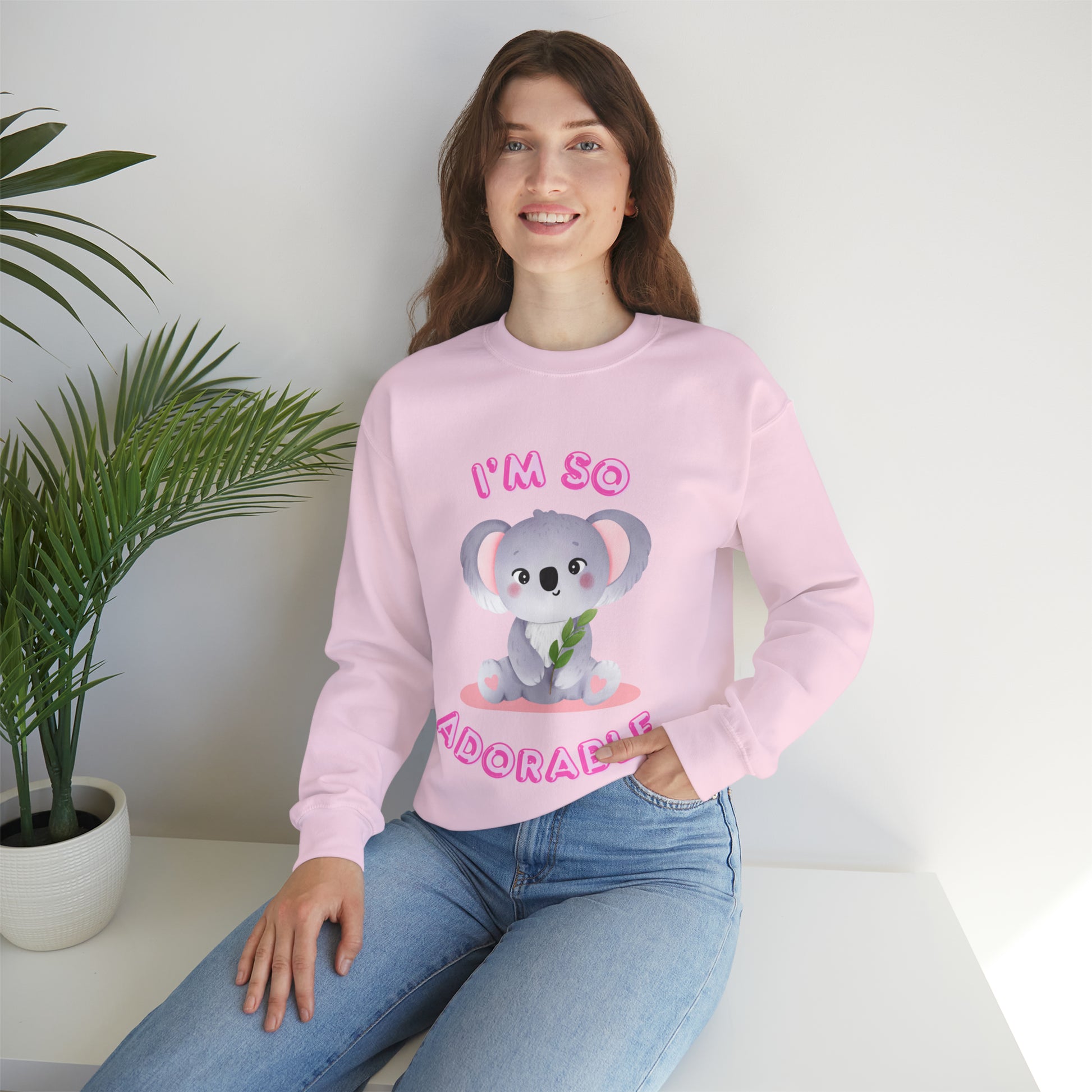 “I’m So Adorable sweatshirt styled with jeans for casual look
