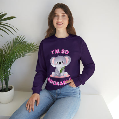 I’m So Adorable sweatshirt with playful charm and cozy fit