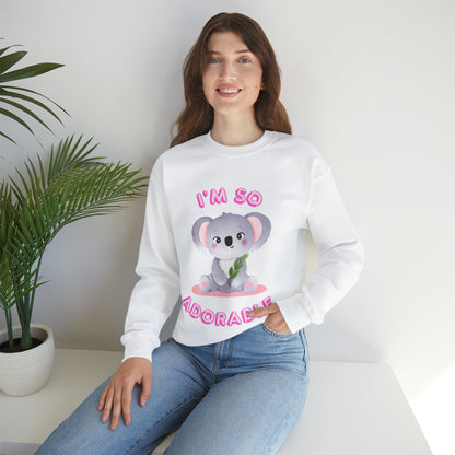 “I’m So Adorable sweatshirt with sweet pastel graphic”