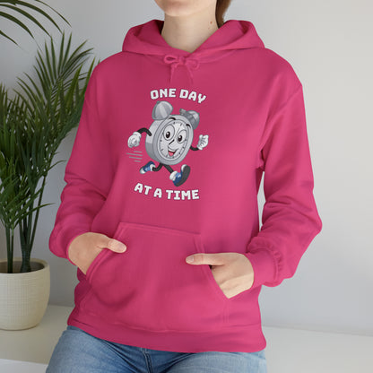 Inspirational One Day At a Time hoodie in warm fleece fabric”
