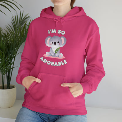 Minimalist I’m So Adorable hoodie with sweet slogan design