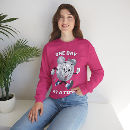 “Inspirational butterfly sweatshirt reading One Day At a Time