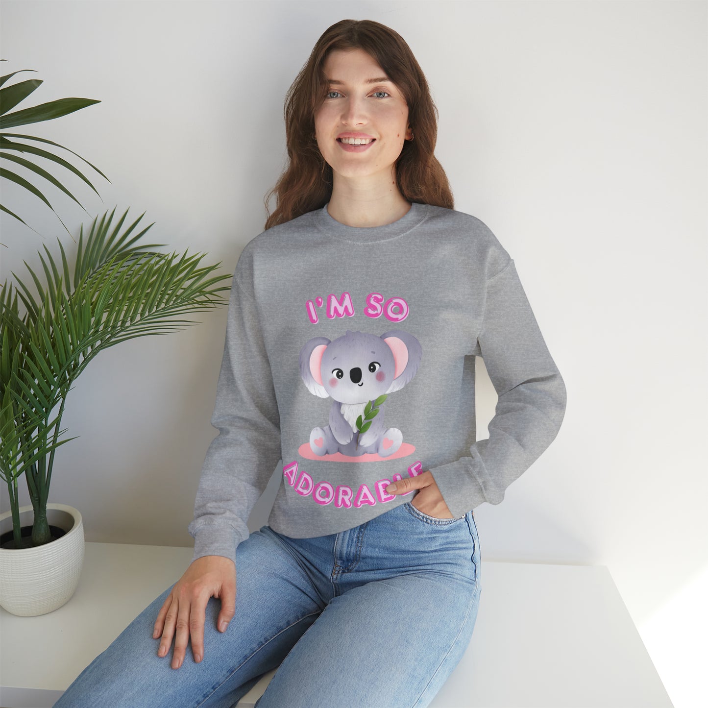 Oversized I’m So Adorable sweatshirt for relaxed cozy style
