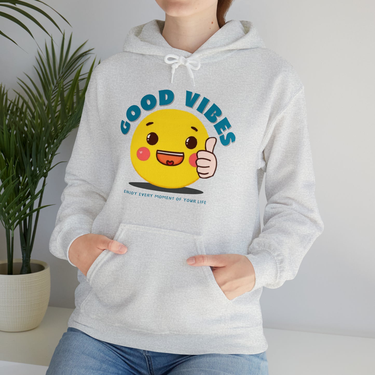 "Relaxed-fit Good Vibes hoodie for easygoing days