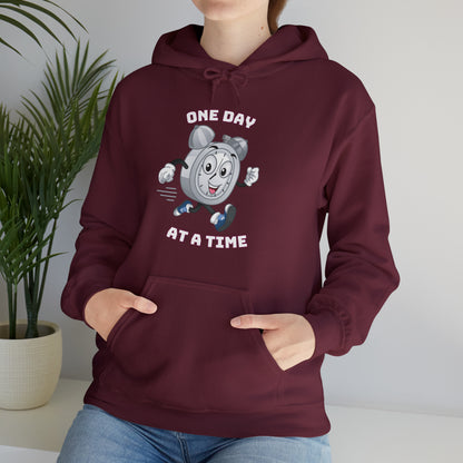 “Soft One Day At a Time hoodie perfect for mindful casual wear”