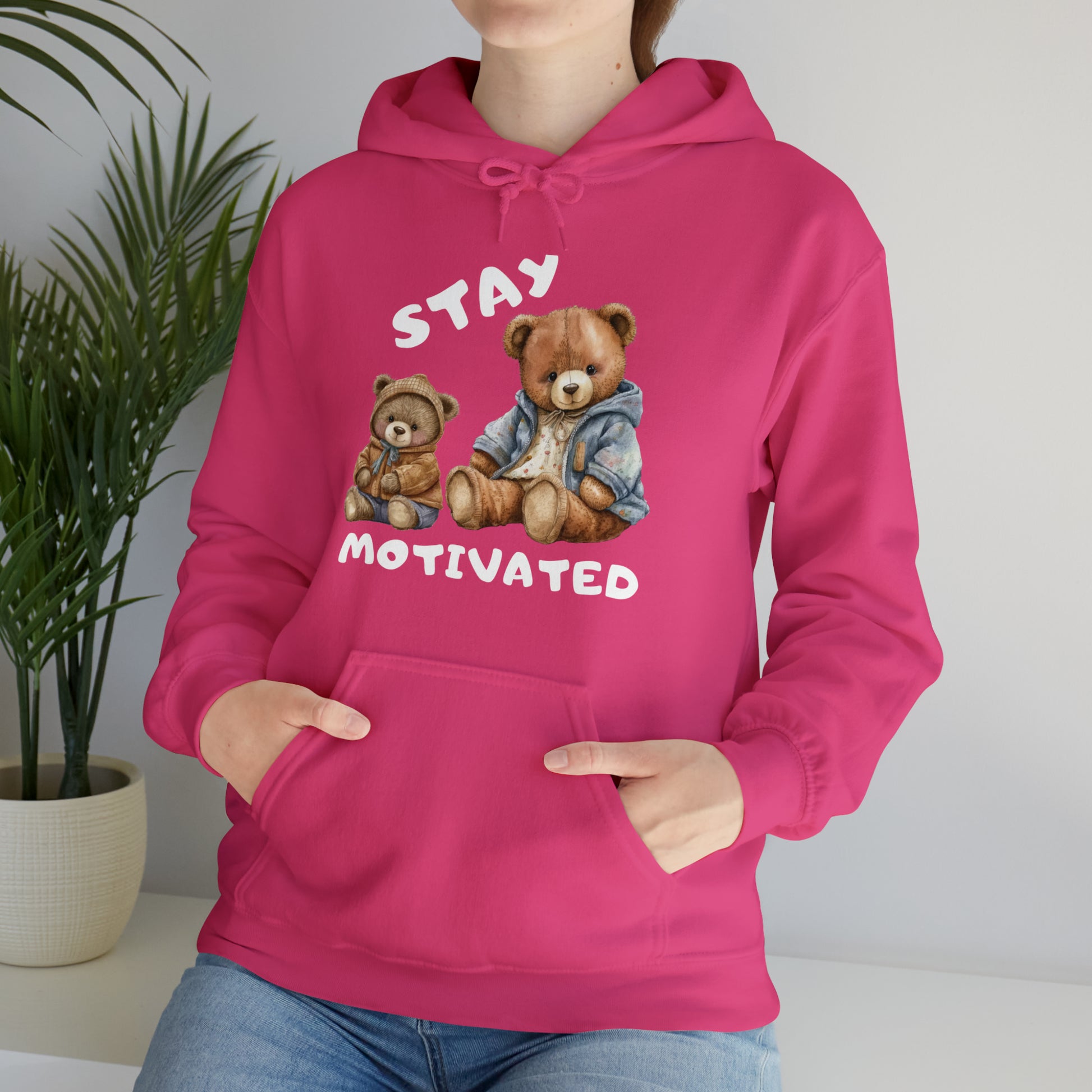 Stay Motivated hoodie with modern inspirational graphic