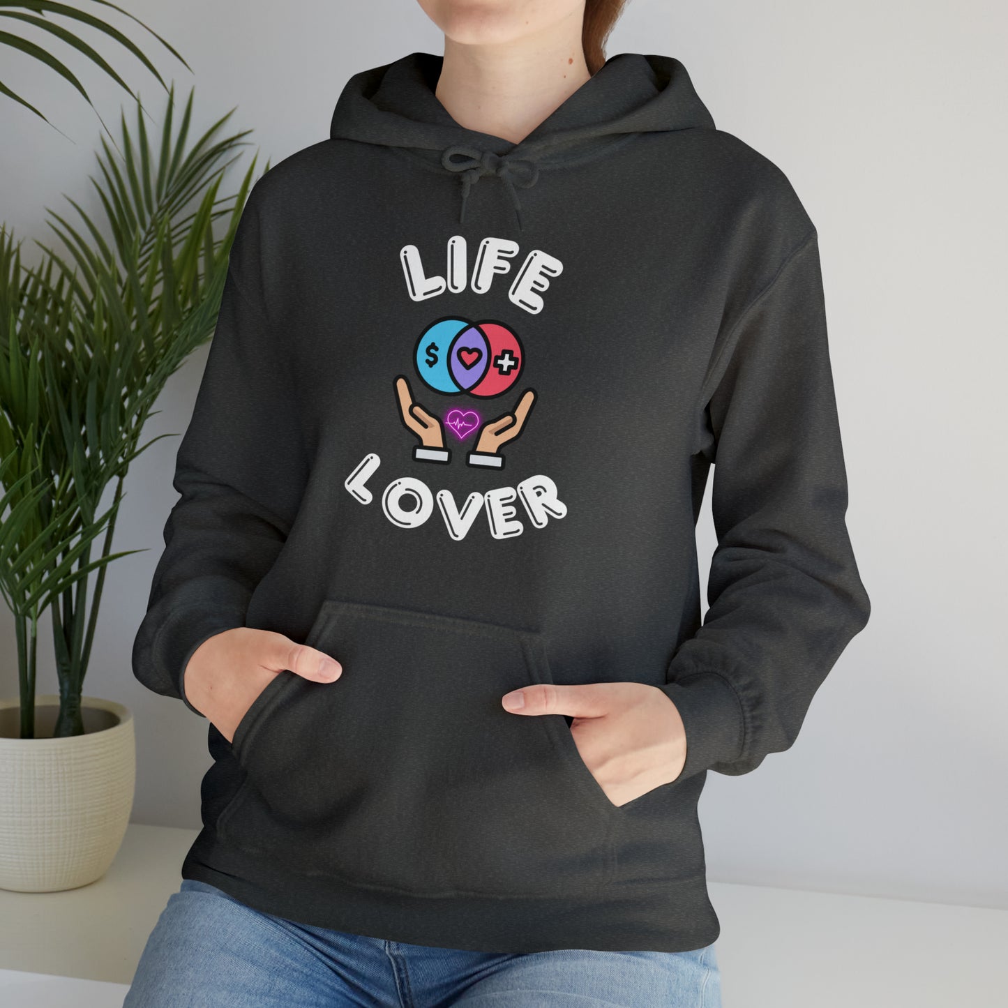 "Stylish Life Lover hoodie with positive graphic design